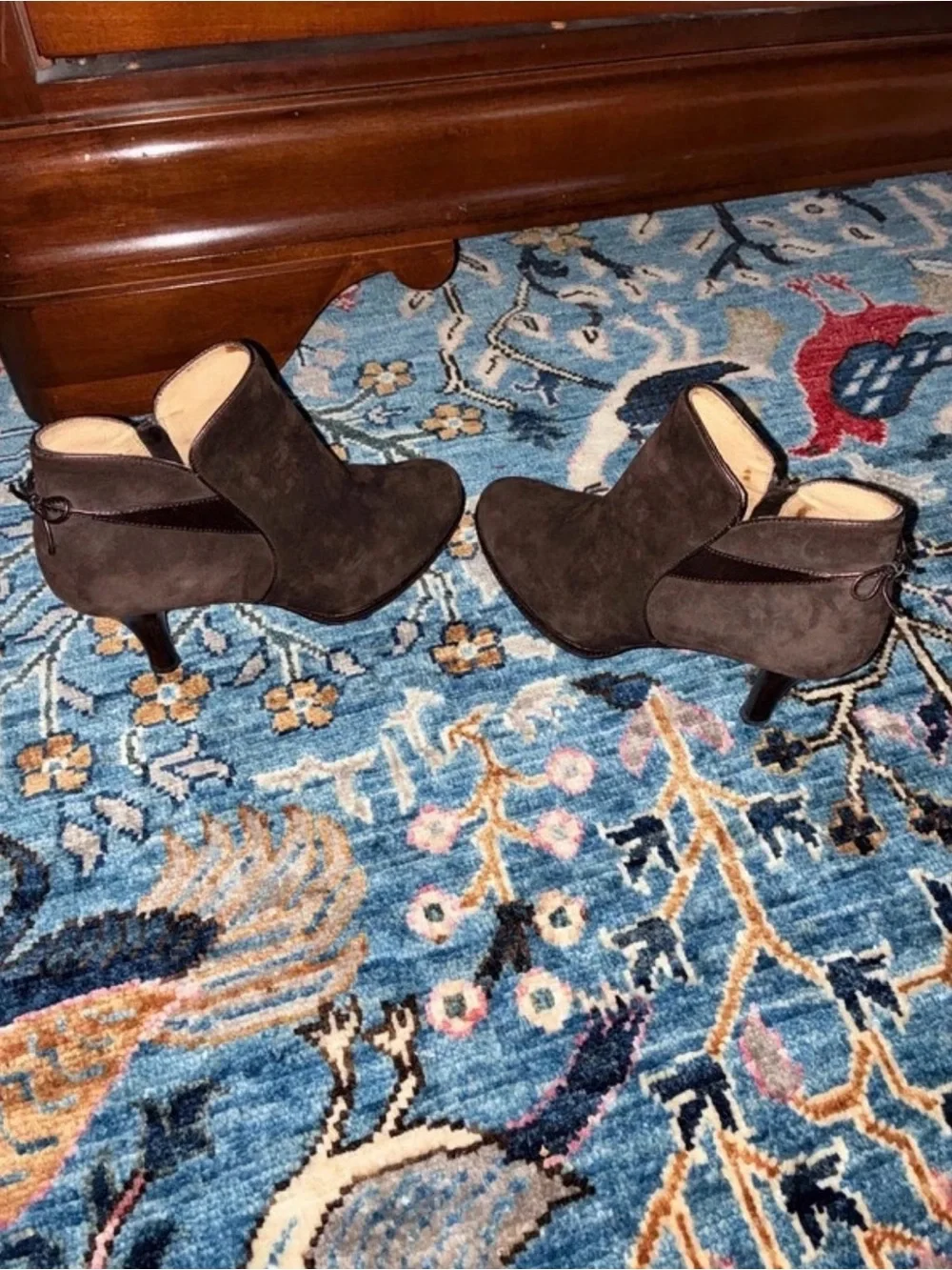 Sofft Brown Leather Suade Healed Bootie